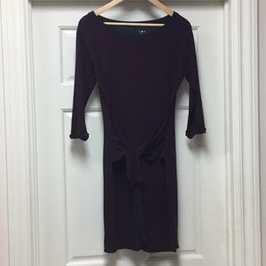 Mid weight knit dress navy and merlot